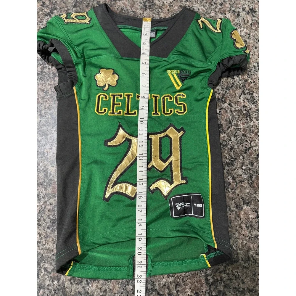 Unique Sports Apparel Kids Celtics Football Jersey and Padded Pants Set Green 29